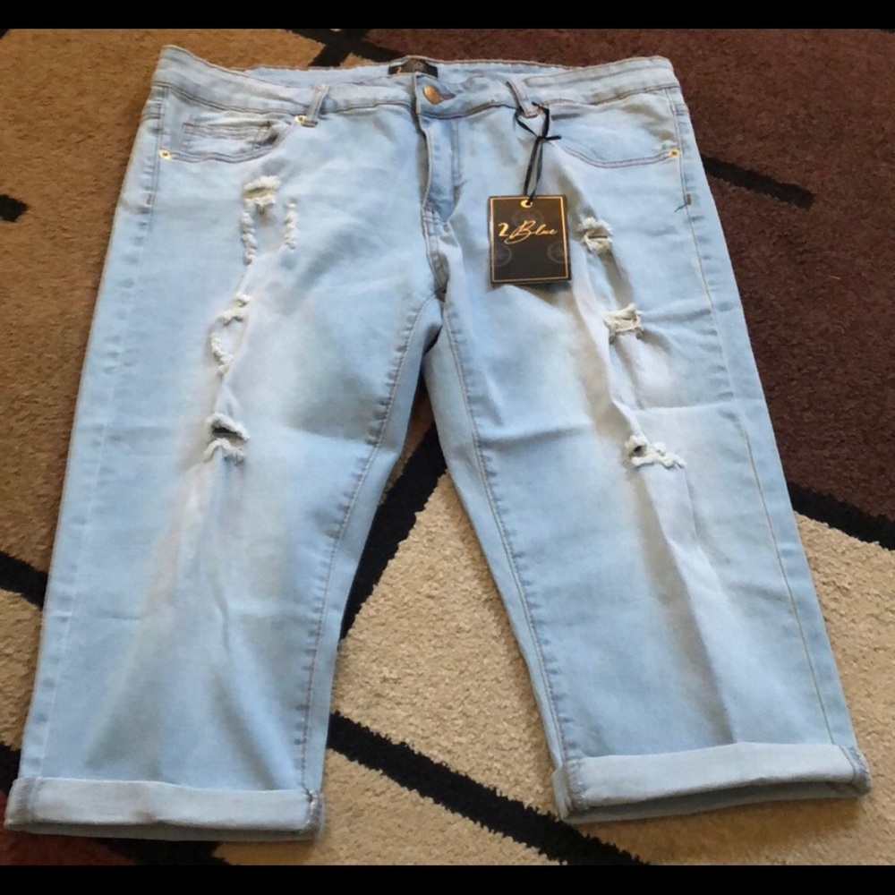 Stretch Denim Capris